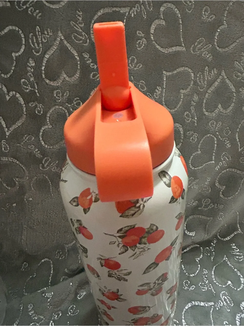 NWT White Bottle with Orange Fruit Print